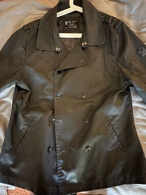 Marc Ecko Black Double-Breasted Trench Coat